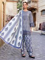 Blue Embroidered Khaddar 3-Piece Suit – RZ187