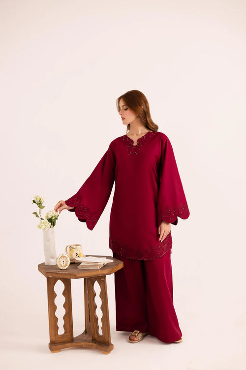 2PC Summer Embroided Dress - RZ1145