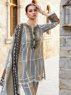 Camel Beige Embroidered Khaddar 3-Piece Suit – RZ189