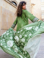 Olive Green Embroidered Khaddar 3-Piece Suit – RZ192