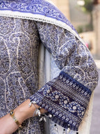 Blue Embroidered Khaddar 3-Piece Suit – RZ187