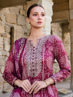 Pink Embroidered Khaddar 3-Piece Suit – RZ186