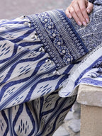 Blue Embroidered Khaddar 3-Piece Suit – RZ187