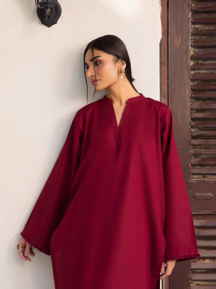 Embroidered 2PC MSK – Maroon