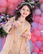 Peach Chikankari Cotton Gharara Outfit – 3 Piece – RZ1013