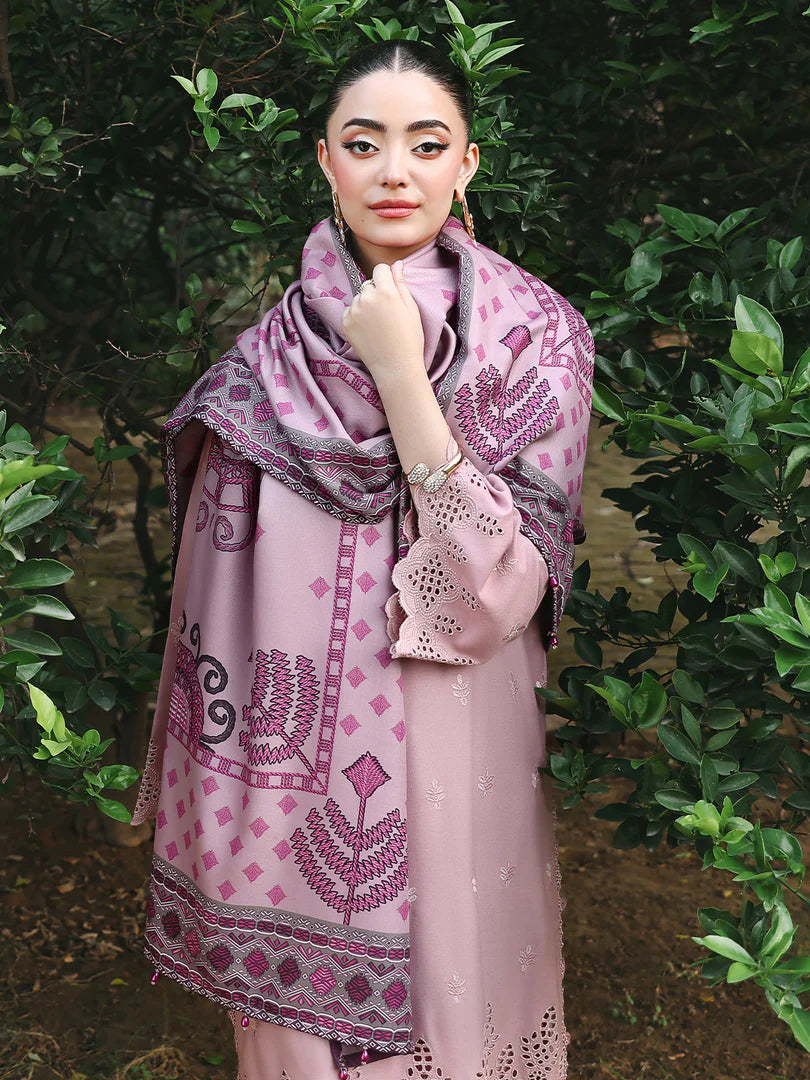 Pink Chikankari Embroidered Suit – 3 Piece – RZ1126