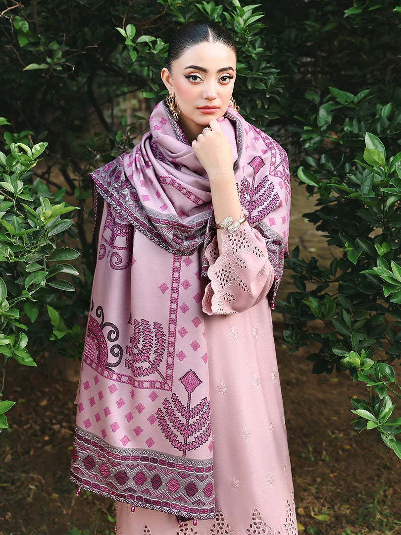 Pink Chikankari Embroidered Suit – 3 Piece – RZ1126