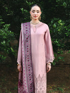 Pink Chikankari Embroidered Suit – 3 Piece – RZ1126