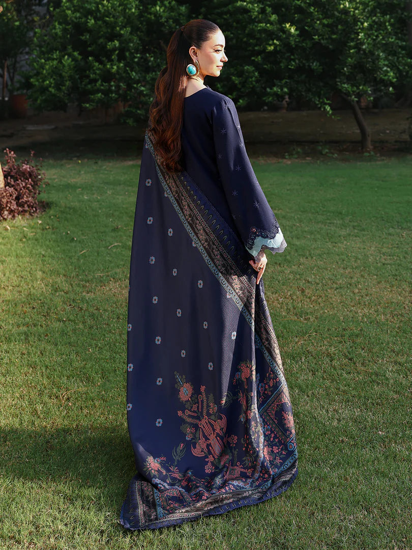Blue Chikankari Embroidered Suit – 3 Piece – RZ1127