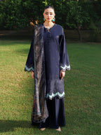 Blue Chikankari Embroidered Suit – 3 Piece – RZ1127