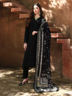 Black Chikankari Embroidered Suit – 3 Piece – RZ1128