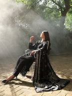 Black Chikankari Embroidered Suit – 3 Piece – RZ1128