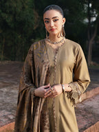 Beige Chikankari Embroidered Suit – 3 Piece – RZ1129