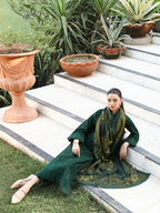 Green Chikankari Embroidered Suit – 3 Piece – RZ1130