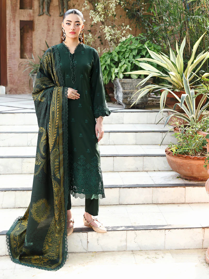 Green Chikankari Embroidered Suit – 3 Piece – RZ1130