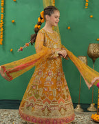 Mustard Gold Festive Embroidered Maxi – 3 Piece – RZ4068