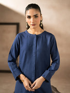 Blue Dhanak Embroidered Co-Ord – 2 Piece – RZ42