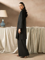 Black Dhanak Embroidered Co-Ord – 2 Piece – RZ43