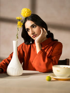 Orange Dhanak Embroidered Co-Ord – 2 Piece – RZ50