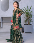 Green Luxury Ghararah Dress – 3 Piece – RZ4014
