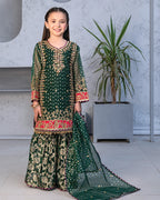 Green Luxury Ghararah Dress – 3 Piece – RZ4014