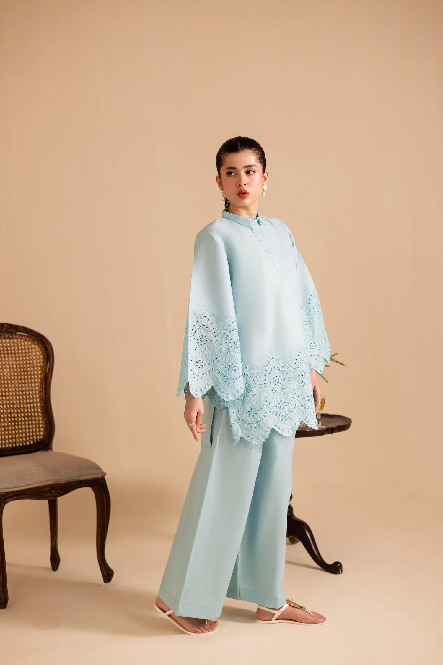 Summer Schiffli Embroidered Co-Ord - RZ1152